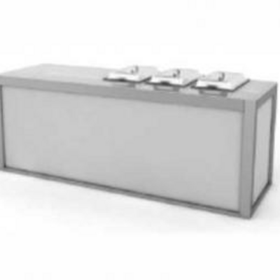 ../frankl24shop/Buffet Alu 2,40x0,80x0,90 m mit 3x Ausschnitt, mit weißer Platte (ohne Chafing Dish)